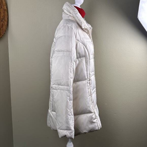 Down Jacket Women XL Jones of New York Ivory Zip Below hip - Picture 3 of 16